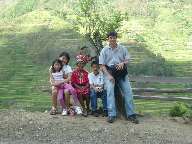 Arielle, Noy, Abe, and Kuya with an Igorot woman