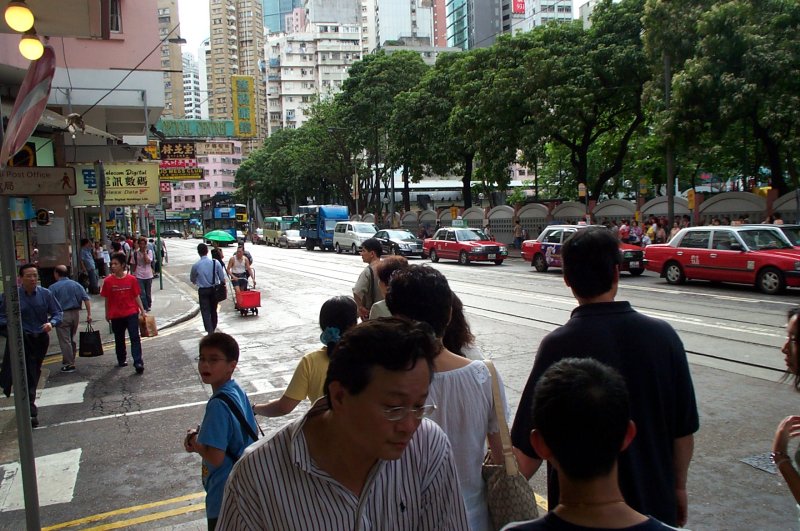 Strolling along Johnston Road, Wan Chai