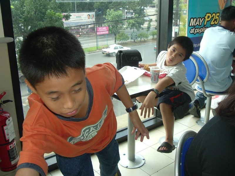 Abe and Cody at Jollibee